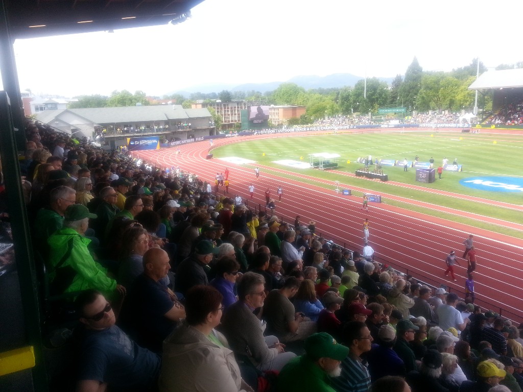 A Packed Hayward Field on the final day of the 2014 NCAA Track and Field Championships. Justin Phillips/KPNWSports