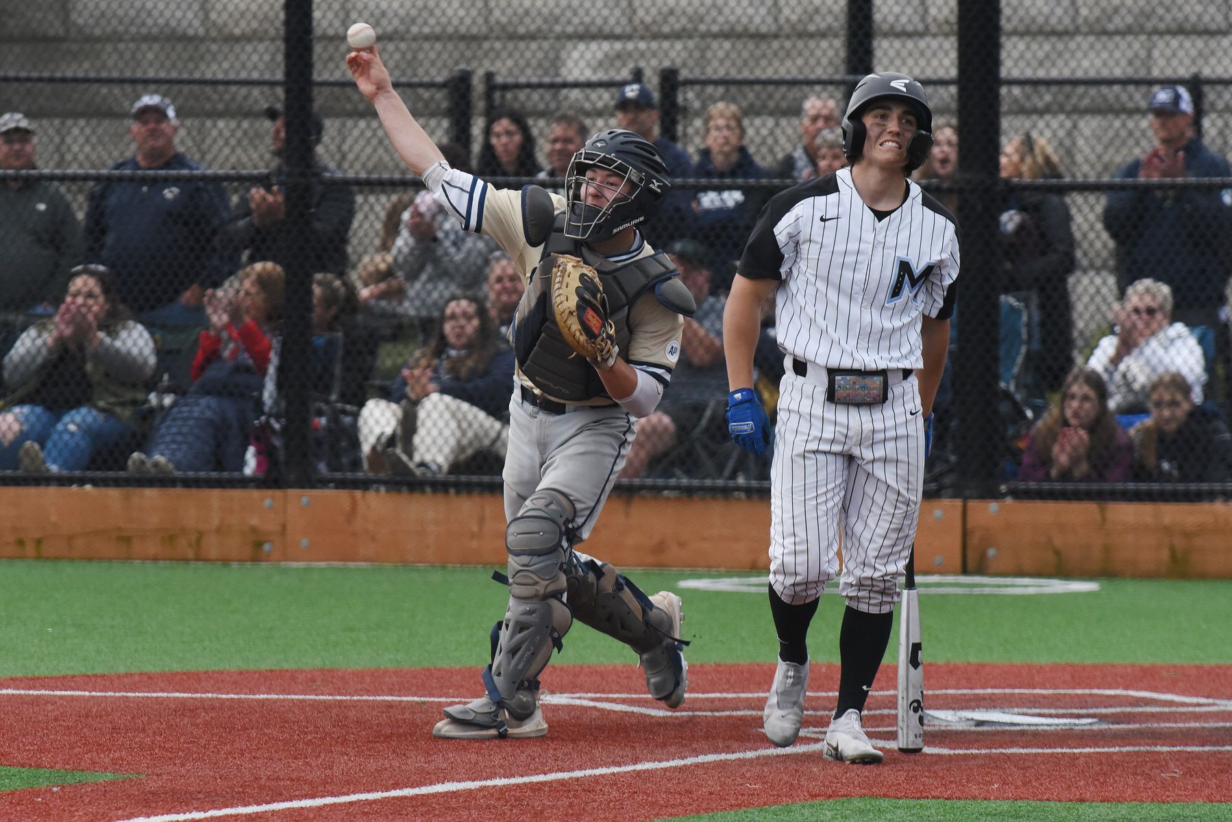 The Canby Cougars and the Mountainside Mustangs compete in an OSAA Class 6A baseball quarterfinal game on Friday, May 27, 2022 at Mountainside High School.
