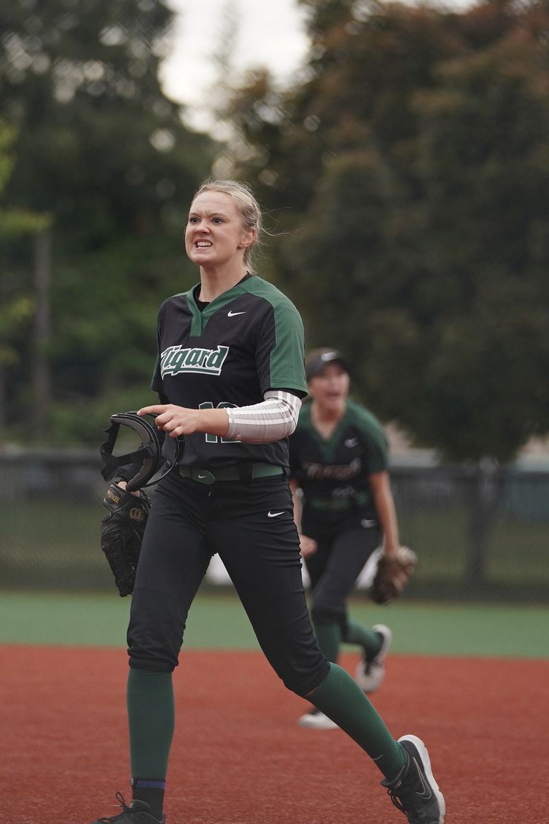 The Tigard and Newberg softball team compete in a Class 6A state quarterfinal game on Friday, May 27, 2022 at Tigard High School.