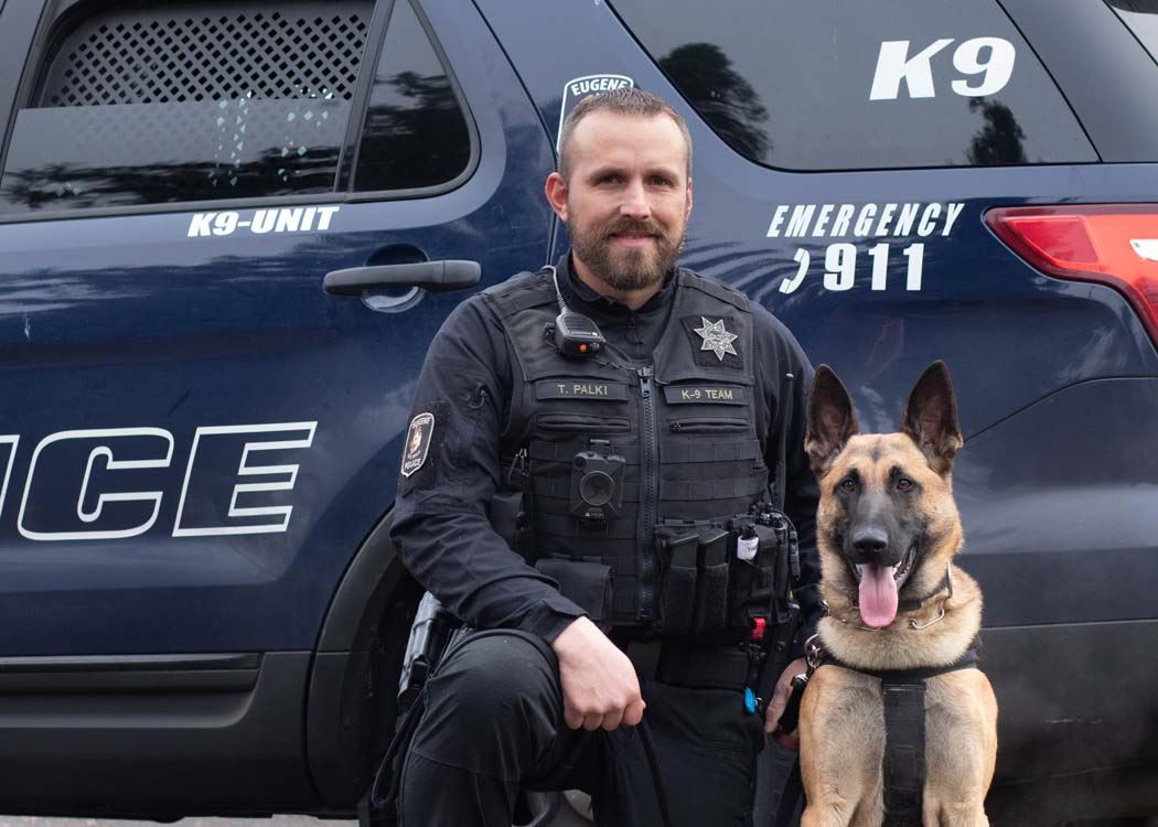 After a persistent search, K9 team locates suspect