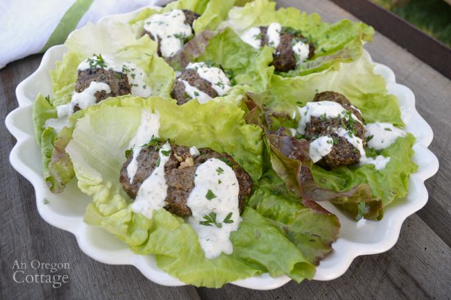 Grilled beef lettuce wraps with a garlic-yogurt sauce makes an easy family meal