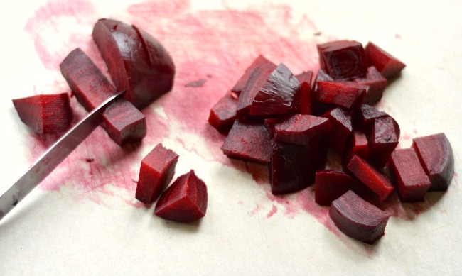 How to Roast and Freeze Beets-cutting beets to freeze