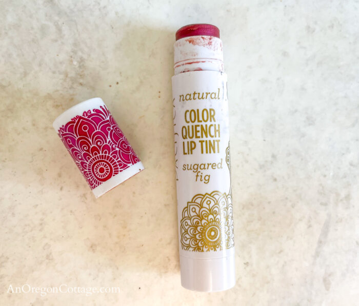 pacifica beauty lip tint with lid off-fig