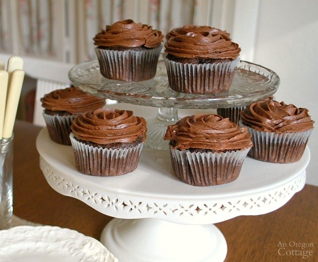 Dark Chocolate Zucchini Cupcakes