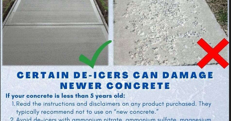 City of Pendleton wants against using chemical deicers on new concrete