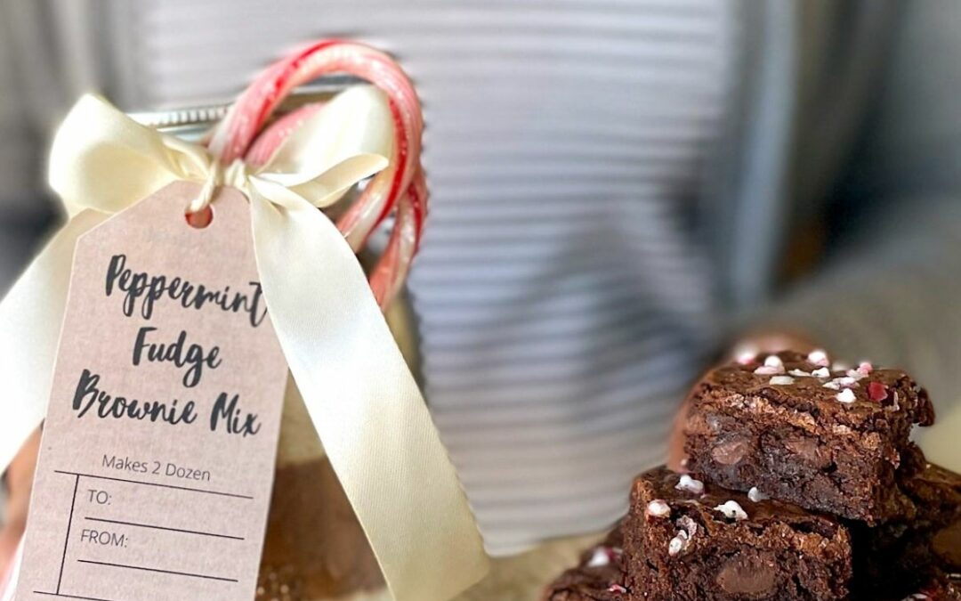 Peppermint Fudge Brownie Mix with Printable Tags (+ Double Fudge Variation)
