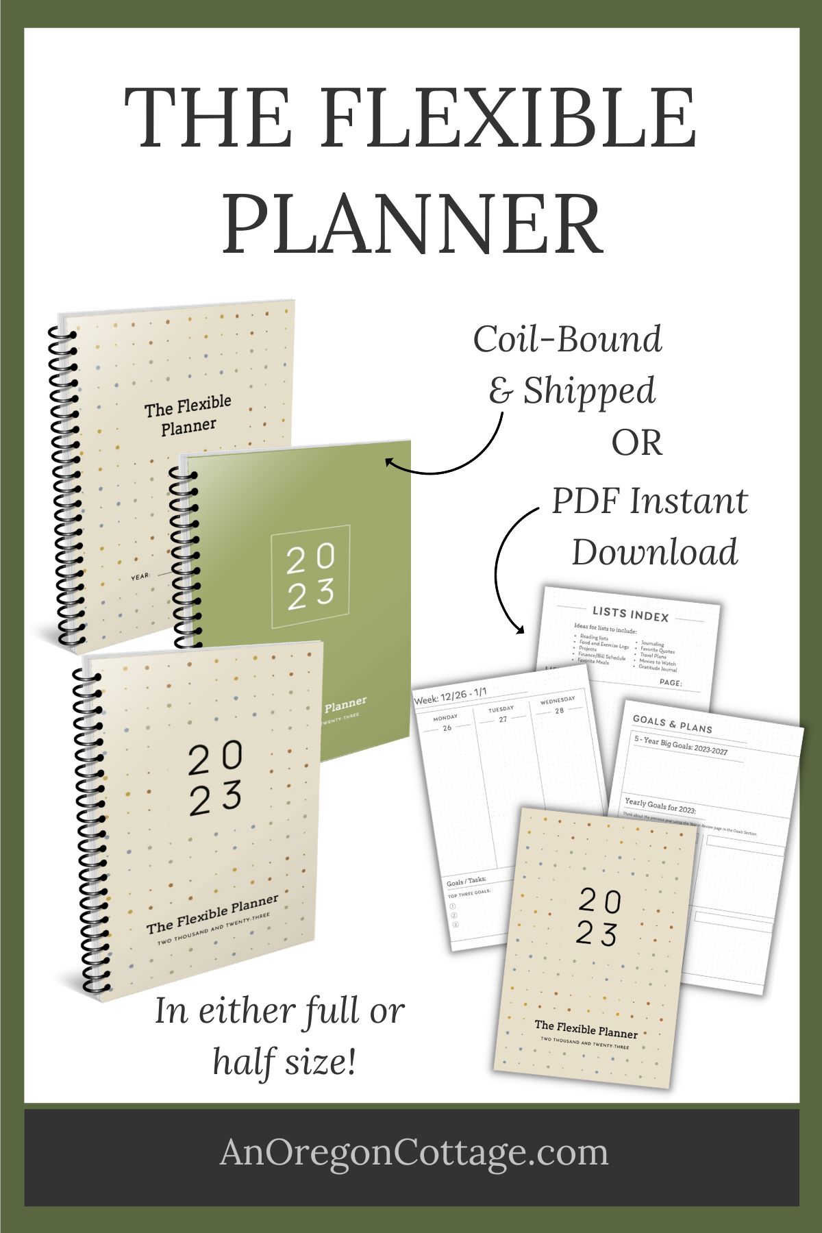 two sizes of flexible planners
