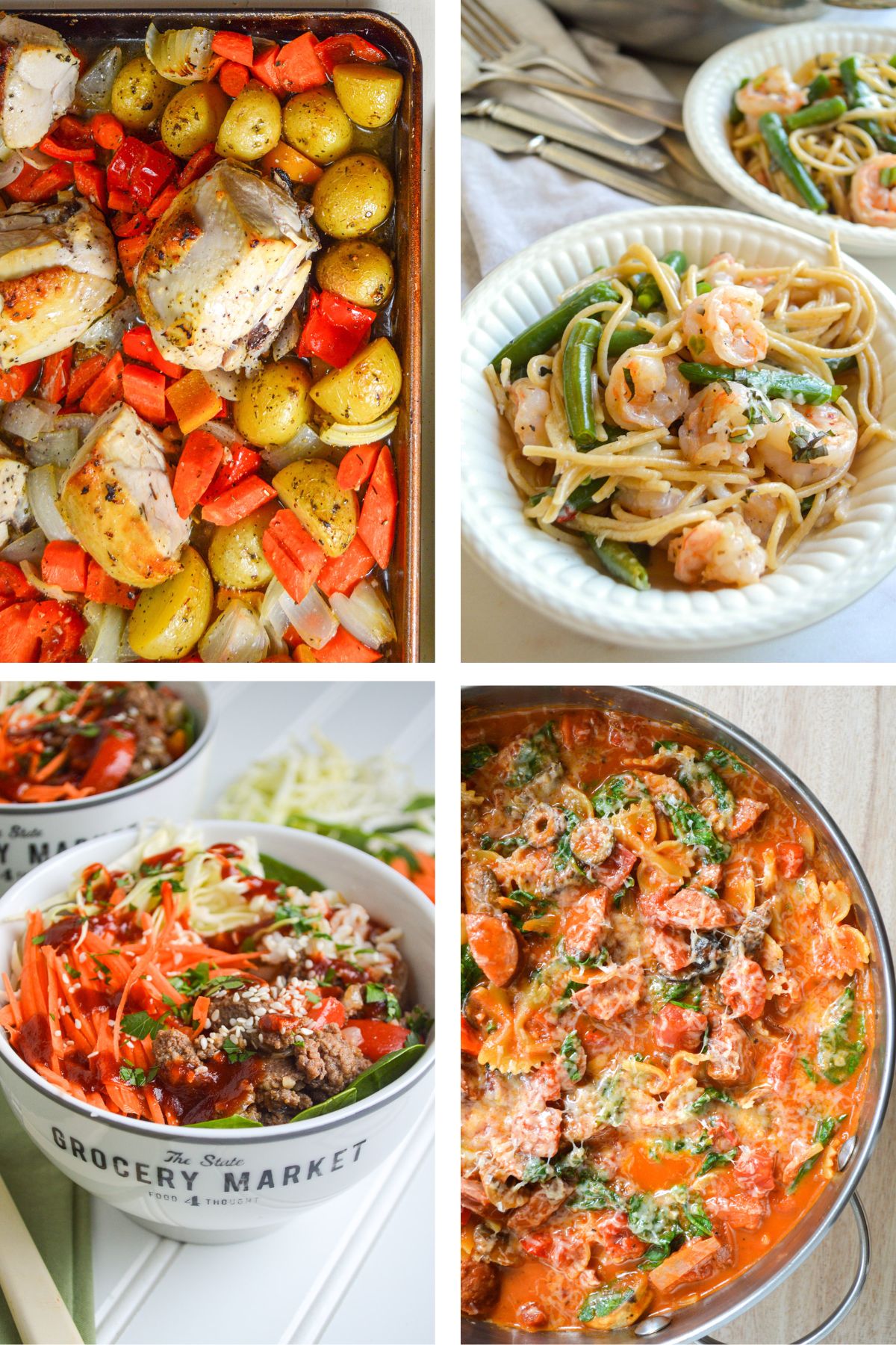 four meals pictured from the list