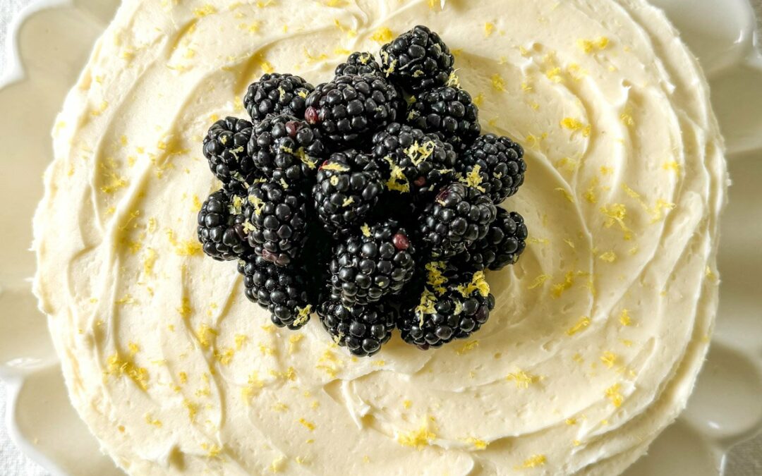 Lemon Berry Cake with the BEST Lemon Frosting Ever!